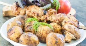 Маринованные шампиньоны на мангале