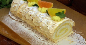 Меренговый рулет с лимонным кремом