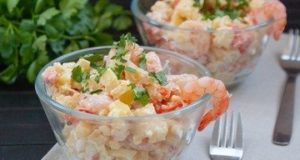 Картофельный салат с креветками