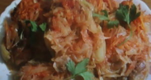 Перец фаршированный капустой и грибами