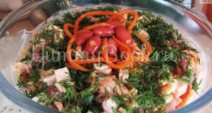 Салат с ветчиной фасолью и морковью по-корейски