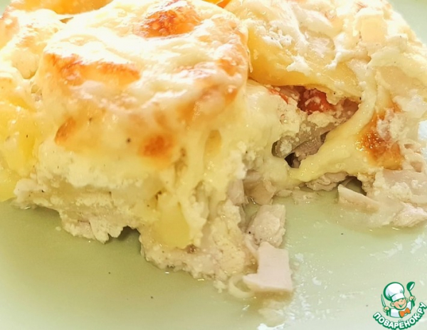 Картофельная запеканка с куриной грудкой