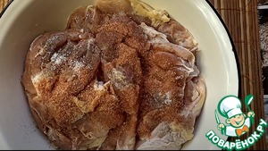 Фаршированные рулетики из куриного бедра