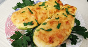 Фаршированные кабачки с пшеном и овощами