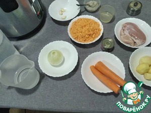 Суп пюре из чечевицы с курицей