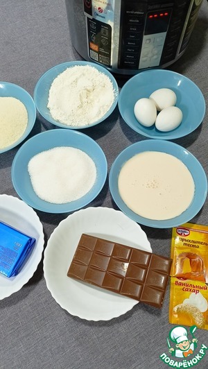 Манник на ряженке с шоколадом в мультиварке